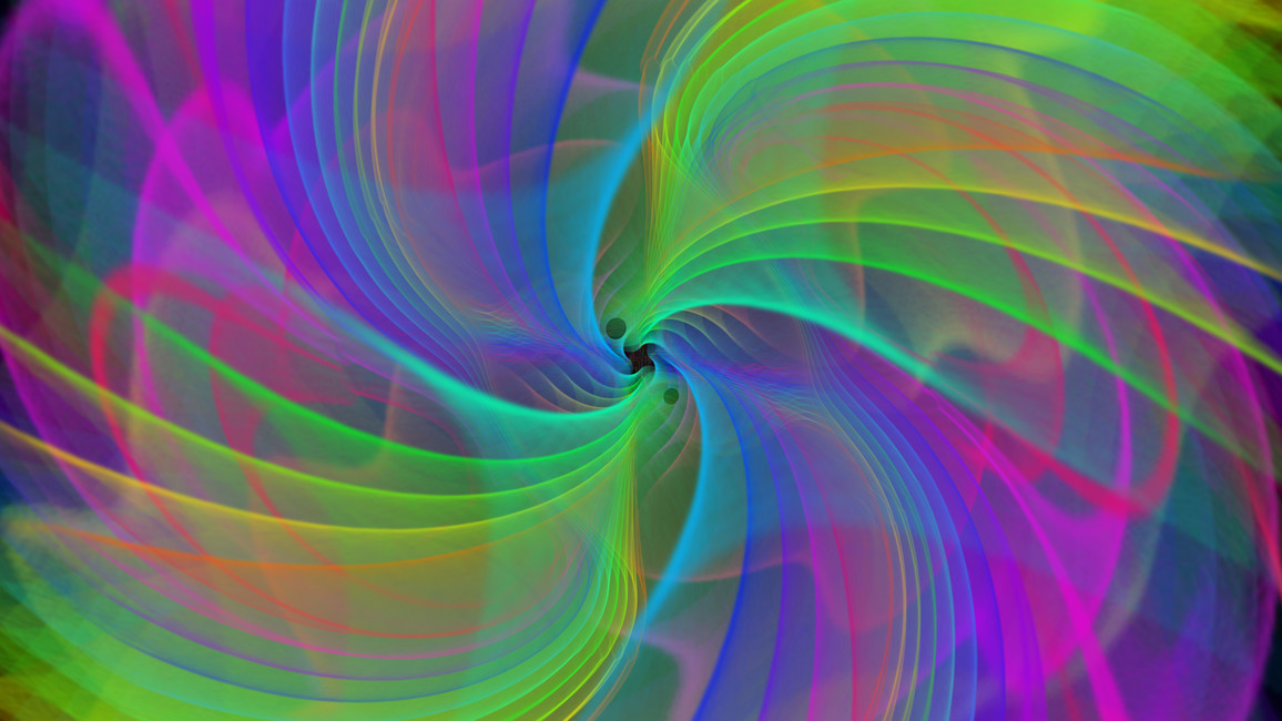 Simulation der ersten von LIGO beobachteten verschmelzenden Schwarzen Löcher.