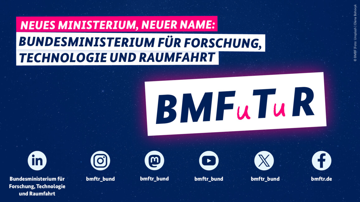 Neues Bundesministerium für Forschung, Technologie und Raumfahrt
